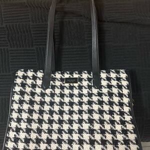 Kate Spade Houndstooth Black and White Tote